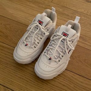 Fila platform white sneakers